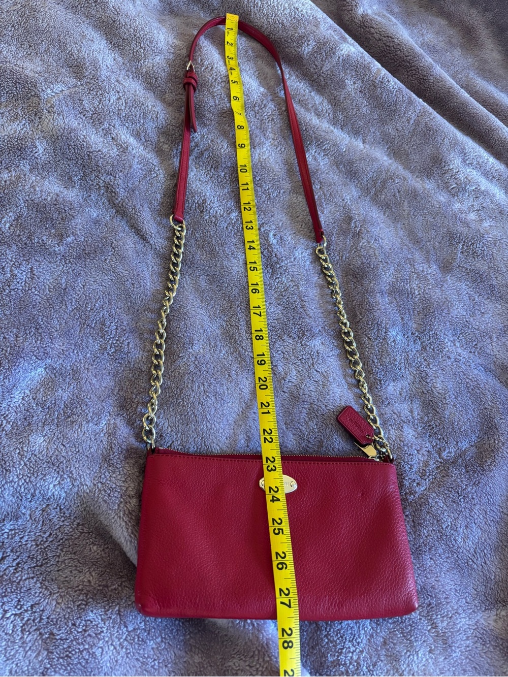 WORN ONCE COACH SMALL RED CROSSBODY BAG - Picture 11 of 16